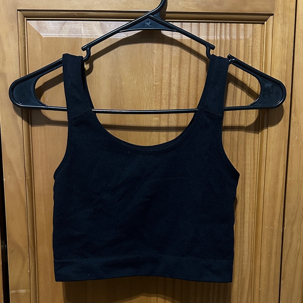 Black Cropped Tank Top